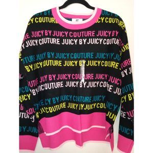Juicy Couture Women's  Black Long Sleeve Crew Neck Pullover Sweater Sz M